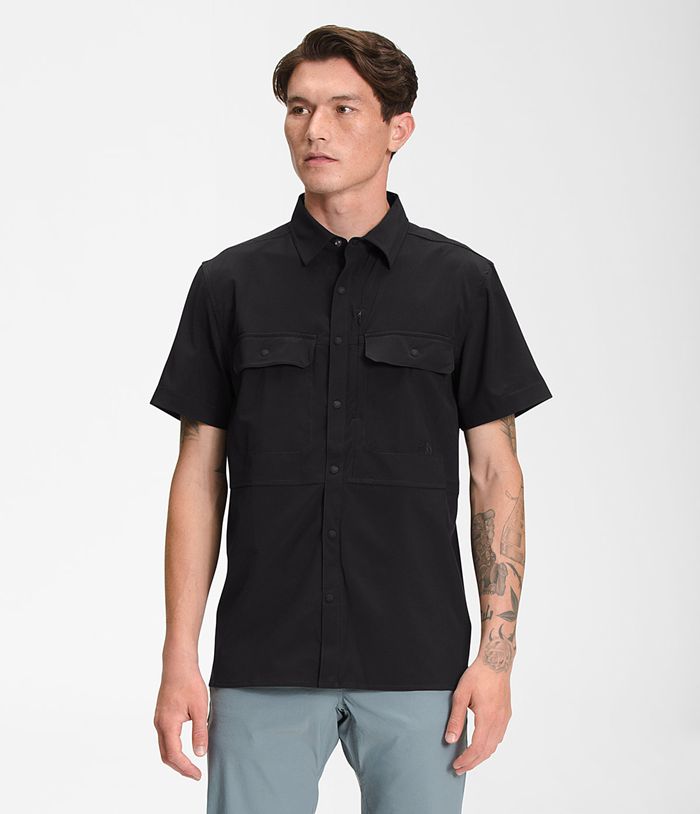 Camisa The North Face Hombre Negras Sniktau Manga Corta Sun 81567YJDQ